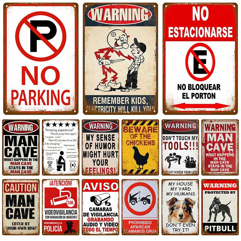 Retro Wall Art Mural Outdoor House Bathroom Home Room Decorations Decor Vintage Metal Signs Plates Tin Sign Posters Man Cave
