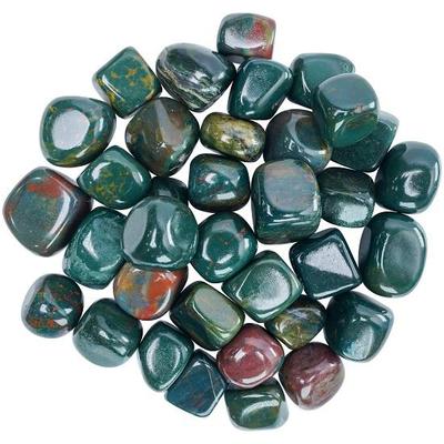 Blood Stone Tumbled Stones Reiki Chakra Healing Decorative Pebbles, Vase Fillers Tumble Stone for Jewellery, Vaastu Correction 13 Pieces Set