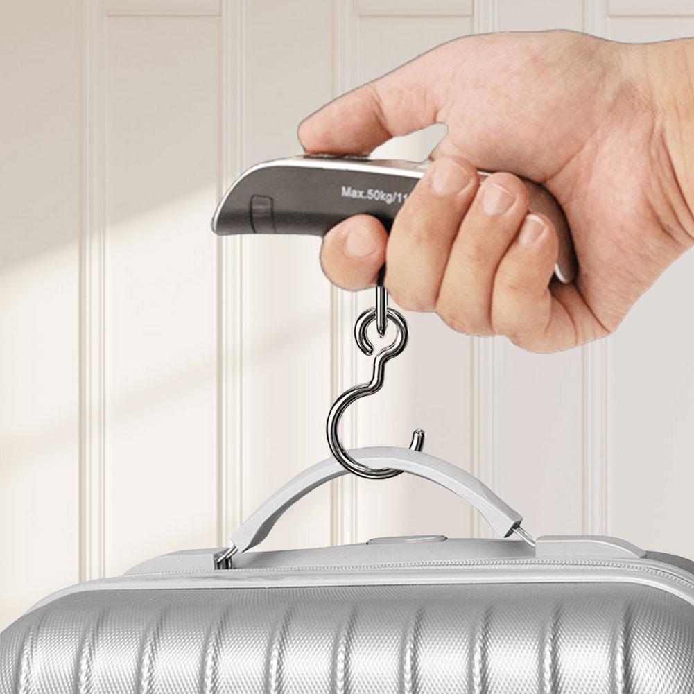50kg/110lb Electronic Hanging Suitcase Travel Weighs LCD Display Pocket Electronic Suitcase Travel Scale Hand Luggage Scale