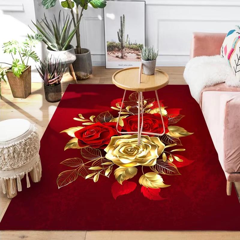 Flower Pastoral 3D Printed Carpet Home Decor Entrance Door Mats Living Room Rugs Carpets in The Bedroom Children Carpet Bath Mat