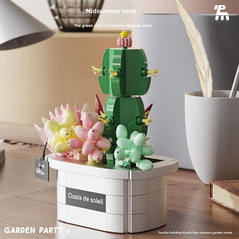 Succulent Plastic Plant Building Blocks For Children Educational Play And Decor