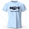 Men's Trust No One Printed T-Shirt 100% Cotton Harajuku Oversized Funny Graphic Tees for Men Women Summer Tops