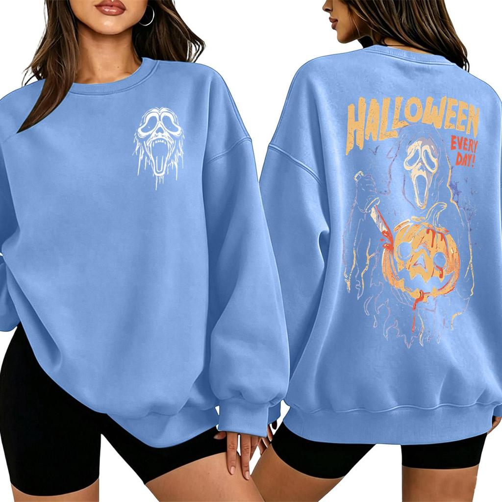 Women's 2027 Letter Print Long Sleeve Crewneck Sweatshirt Pullover Top