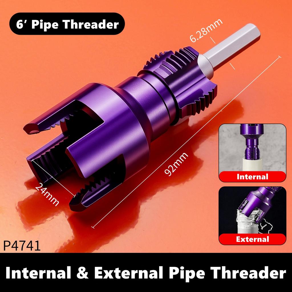 Xiaomi Pipe Threading Tool Hex Shank Pipes with Taps and Dies for Thread Cutting Integrated Internal & External Pipe Threading Tool