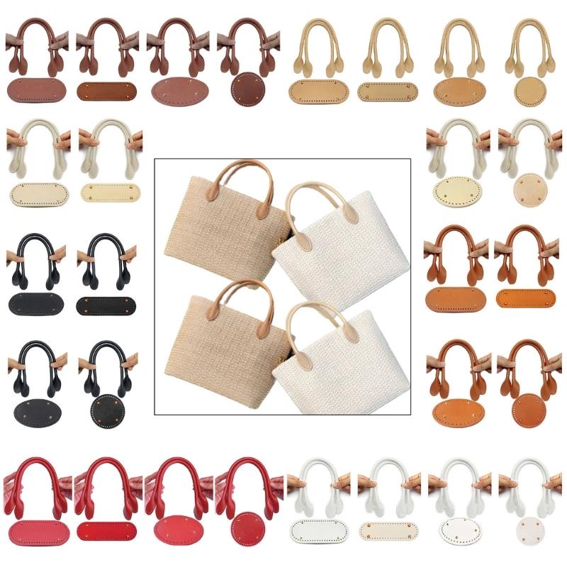 Handbag Shoulder Bag Bottom Shaper Pad & Hand-Strap Handle Set Leather Tote Bag Woven Bag DIY Accessory for Women Girl