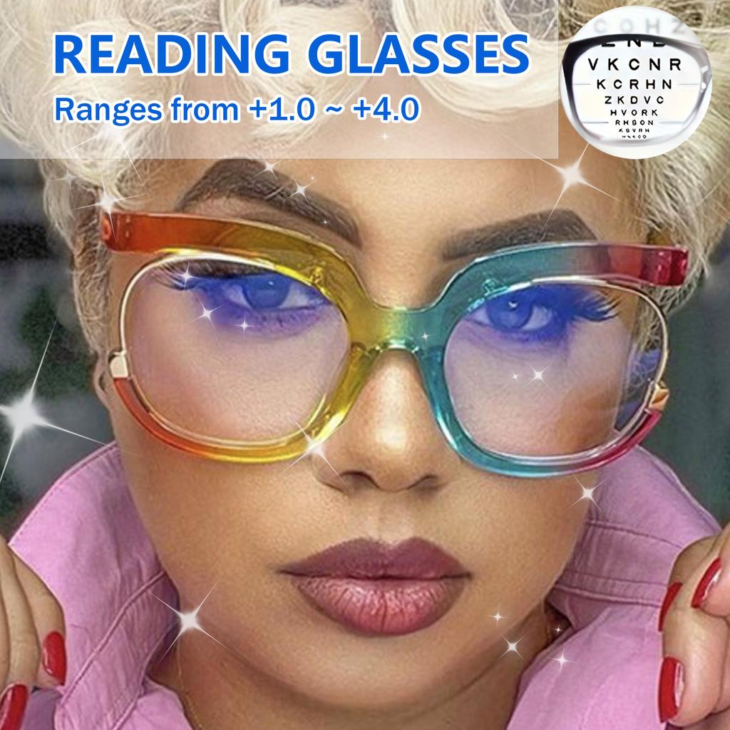 Retro Fashion Reading Glasses Large Frame Comfortable Decorative Computer Spectacles For Women Men