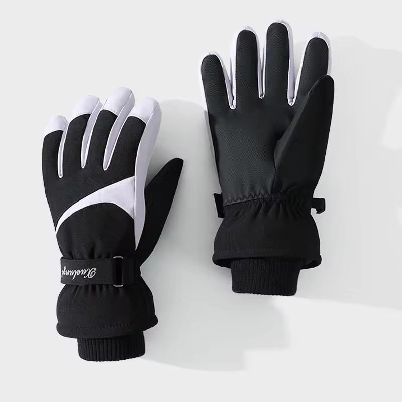 Windproof Winter Custom Thicken Thermal Snowing Outdoor Sports Women Warm Ski Gloves Free чёрный