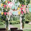 1PC Vintage Colorful Burlap Linen Bunting Flags Pennant For Happy Birthday Party Wedding Decoration Candy Bar
