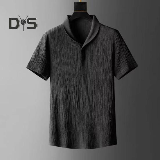 2 ks/sada Muži letní oblečení pro volný čas klopa tričko s krátkým rukávem elastická šňůrka v pase dlouhé kalhoty sada sportovního oblečení tepláková souprava jogger