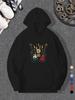 Casual Guitar Graphic Hoodie - Cozy Long Sleeve Pullover with Drawstring