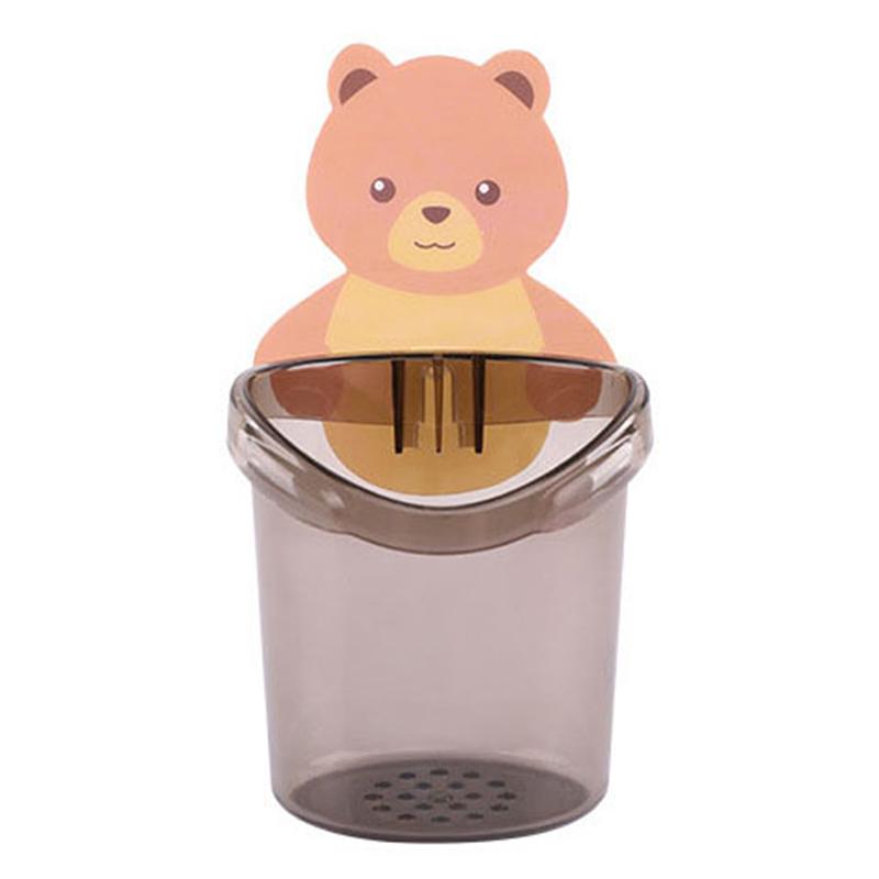 Teddybär Wandmontierter Zahnbürstenhalter Becher Aufbewahrungsregal Badezimmerzubehör
