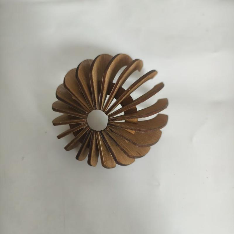 Home Decor Candle Lantern Holder Lotus-Shaped Candle Holder Wooden Candlestick Without Candles Manual Assembly DIY