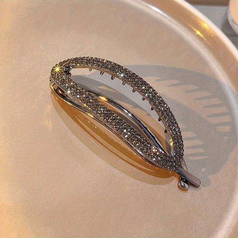1pc Elegant Rhinestone Decorative Hair Claw Clip | Vintage Non Slip Hair Grab Clip for Women and Daily Use Wear