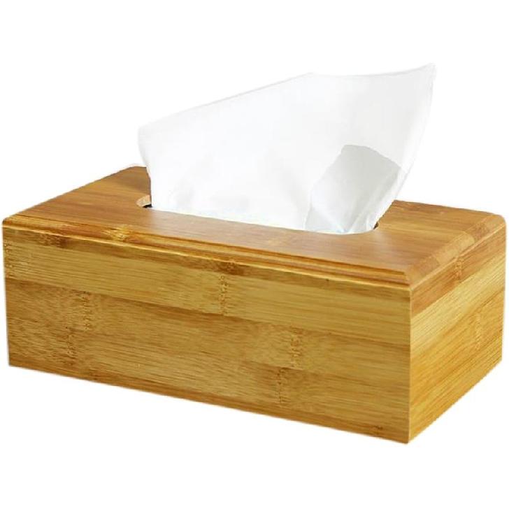 Bamboo Facial Tissue Box Holder/Cover for Kleenex Wooden Tissue Paper Boxes Holder Dispenser (Rectangular)