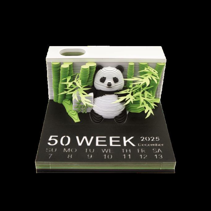 3D Panda Stereo Sticky Notes & Creative Calendar Sculpture Gift