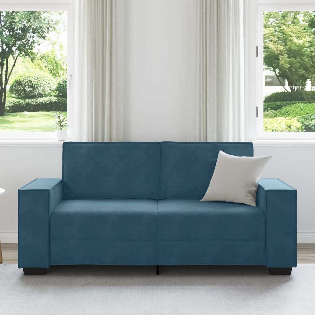 2 Seater Sofa Blue 180 X 78 X 84 Cm Velvet