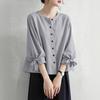 ZANZEA Women Casual Round Neck Solid Color Loose 3/4 Sleeve Blouse