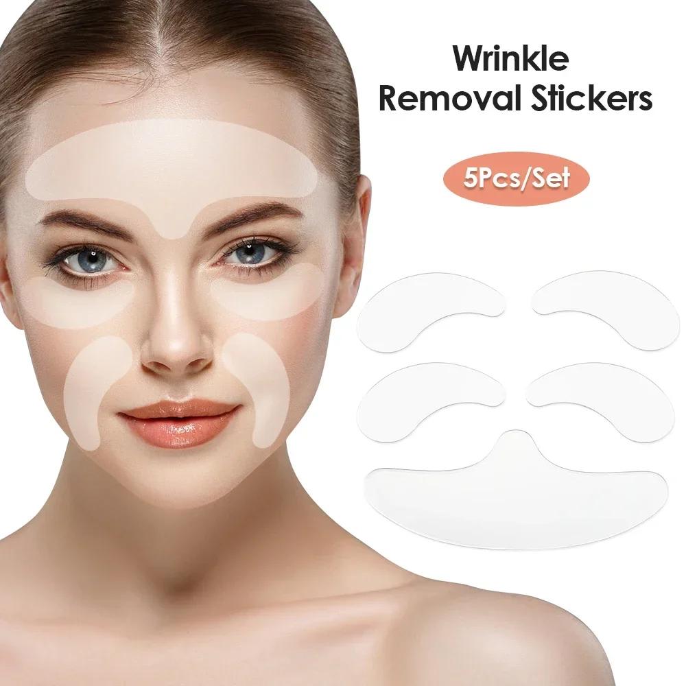 Wiederverwendbare Silikon-Faltenentfernungsaufkleber Anti-Falten-Pads Anti-Aging-Haut Gesichtsstraffungs-Pflaster Gesicht Stirn Hals Augenaufkleber