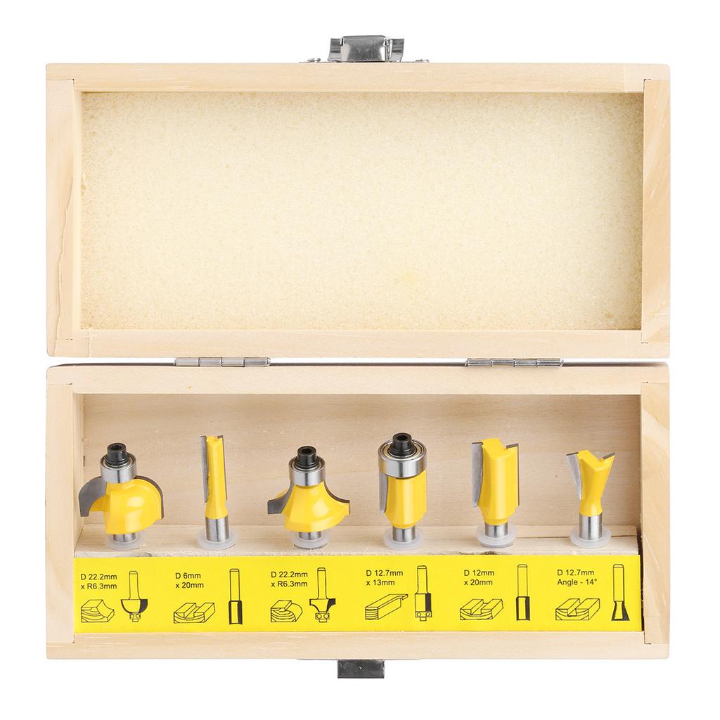 6-Piece Woodworking Milling Cutter Set, Trimming Machine Cutter Head, Bakelite Milling Engraving Machine Milling Cutter, Trimming Cutter