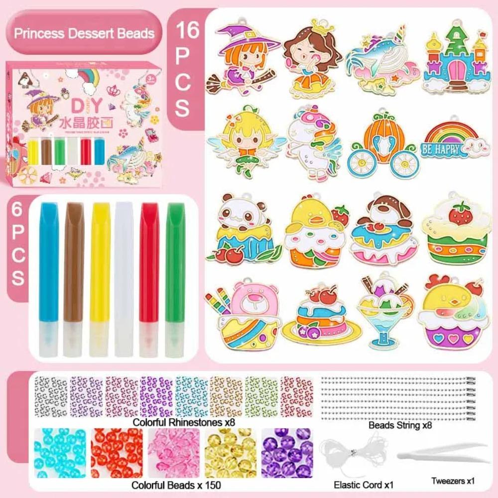DIY Crystal Gel Painting Kit Craft Handmade Toy Children Graffiti Coloring Gift Fairy Tale & Animal Themes Educational Art Kits