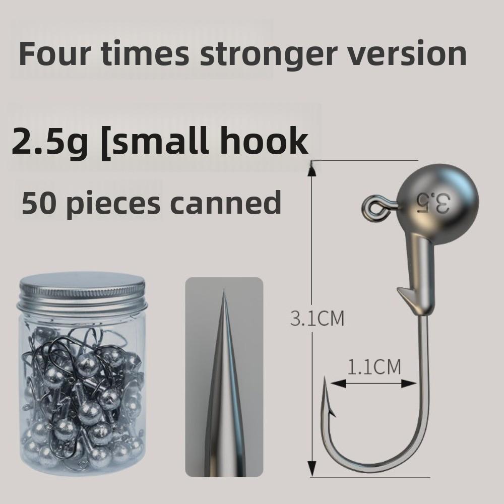 

Head Hooks In Jar Heavy Duty 4X Strong Original Color Fishing Hooks Lure Hooks Tackle Shop Supply Saltwater Freshwater Bass Carp