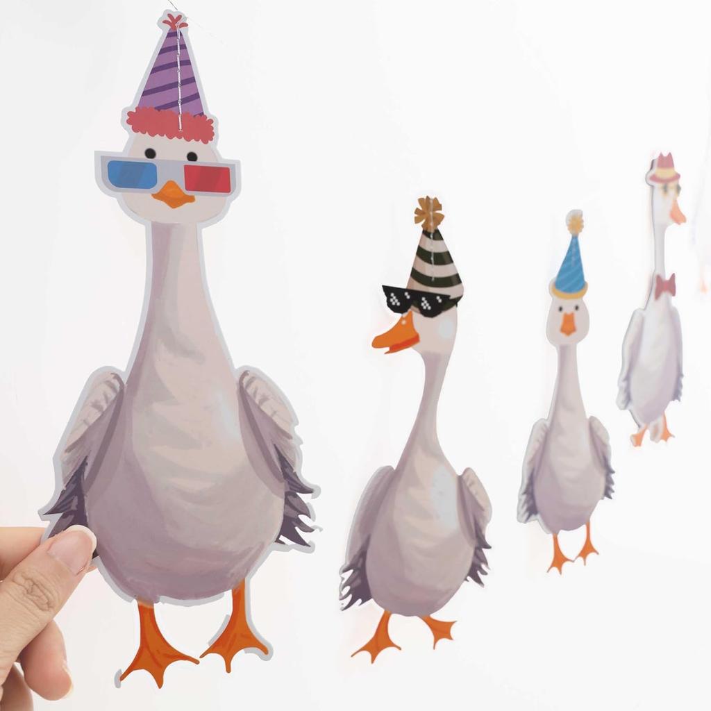 Cheerland Silly Goose Party Decorations Garland Birthday Banner Garden Tea Party Hanging Funny Goose Go Duck Decoration Supplies Farm Themed Cute