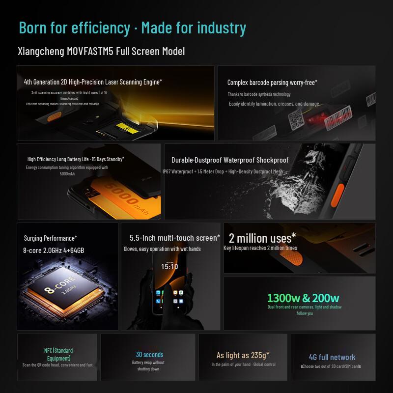 M5 Enterprise Android Handheld PDA Scanner