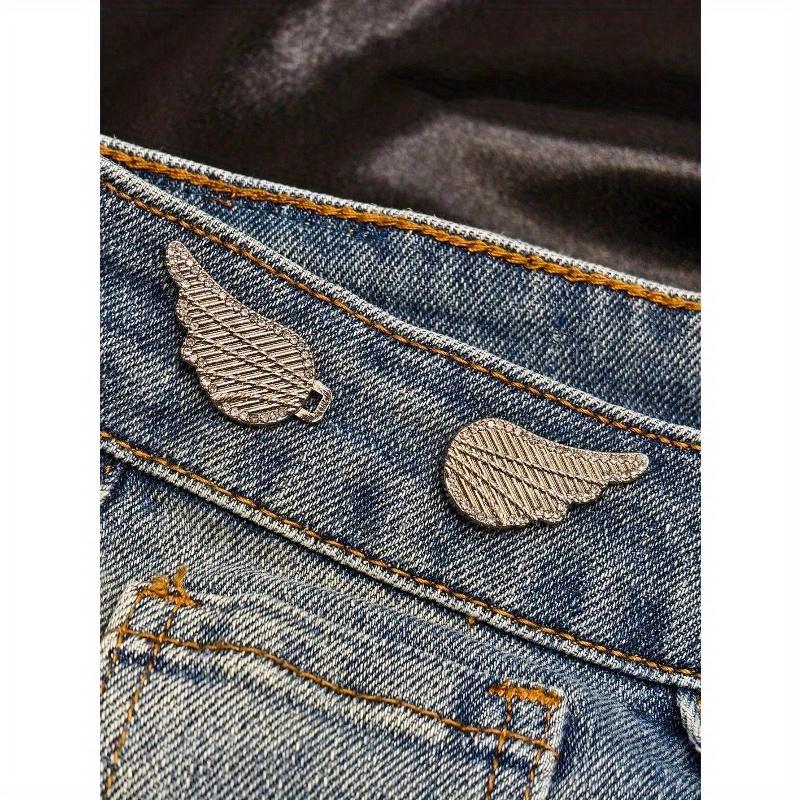 1 Pair Of Waist Shaper Wing Buckles With Detachable No-Nail No-Sew Buckle For Jeans - Detachable Waistband Reducer