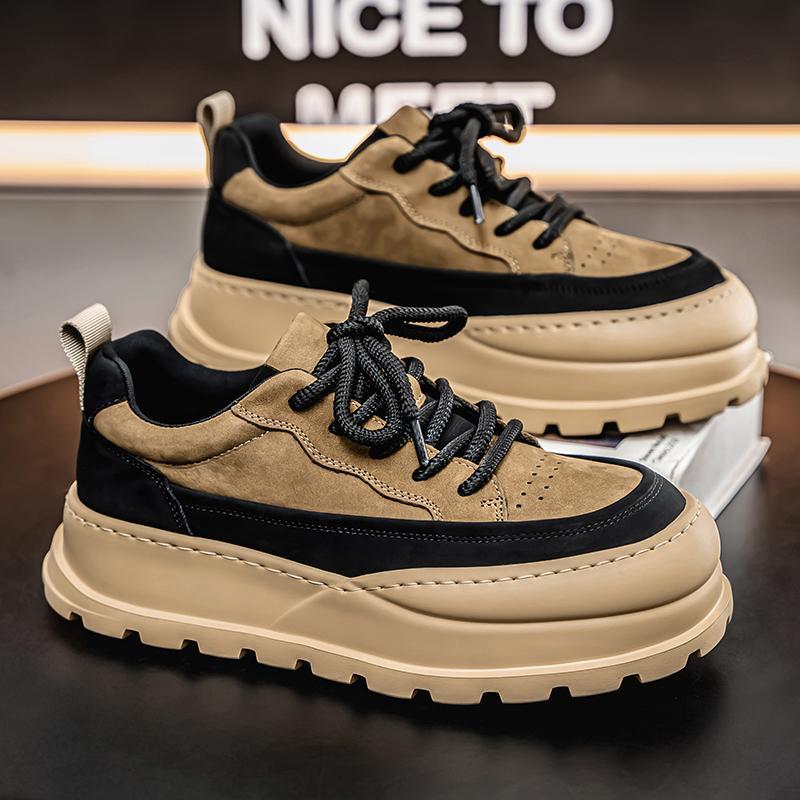 22 years of new products thick baseplate shoes ugly cute niche big head leather casual shoes students outdoor non-slip moisture shoes heightening 39