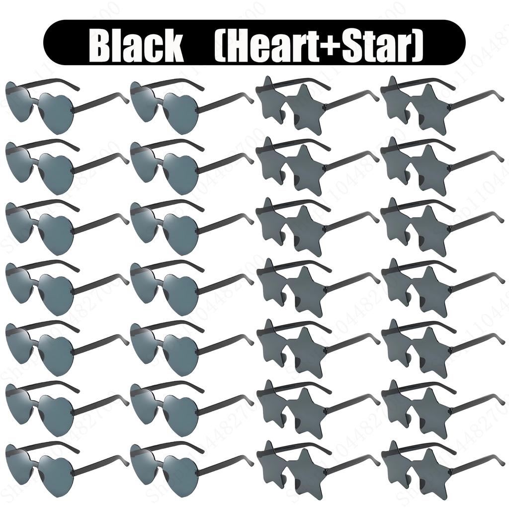 16-160Pcs Wedding Heart Shape Sunglasses Bachelorette Party Favor for Guests Fun Party Sunglasses Rimless Heart Shaped Glasses