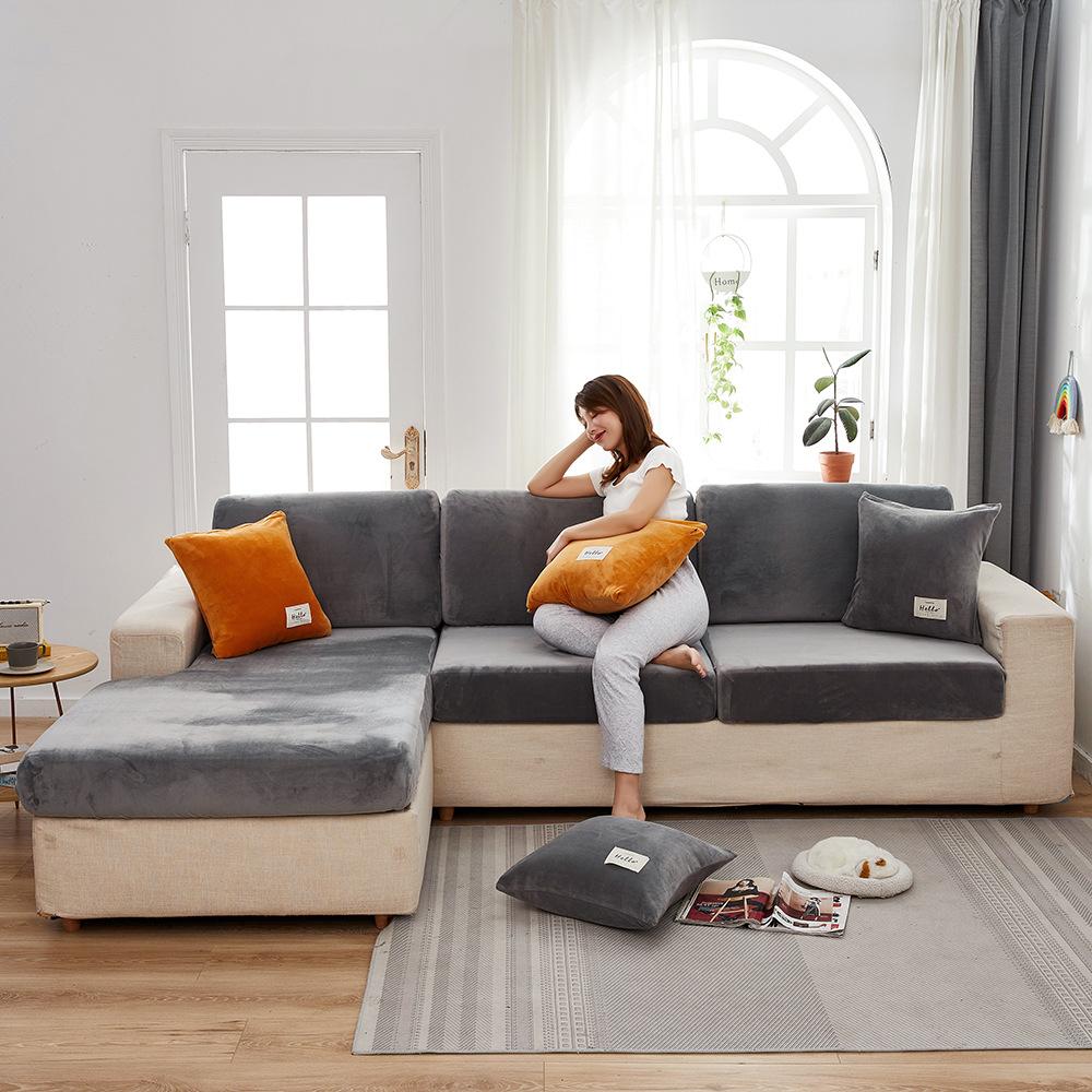 Buy 14Seater Velvet Sofa Seat Cover Cushion Cover Thick Jacquard Solid