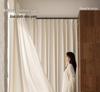 Cream Chenille Jacquard Wavy Sheer Curtains - High-End Translucent, Not See-Through, Ready-Made for Living Room, Korean Style