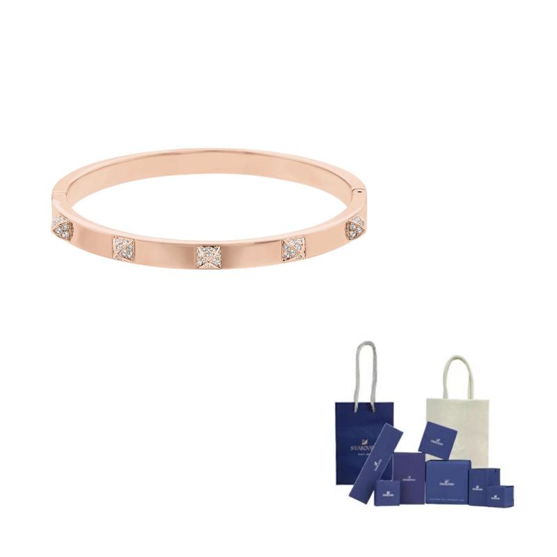 Swarovski Tactic Bangles Womens Rose Gold tone Plated L-Original Brand Box And Bag розового золота