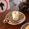 Round Ceramic Candle Plate Retro Style Candle Holder Creative Candlelight Stand  Anniversary