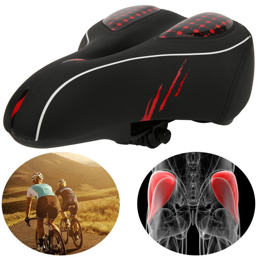 Cykelsadel Sits Stor Rumpa Mjuk Silikon Mountainbike Cykling Kudde med Fjädringsboll Röd