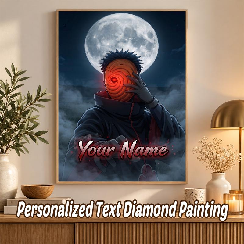 Obito Uchiha Custom Name Diamond Painting Personalized 5D Full Drill DIY Diamond Art Home Decor