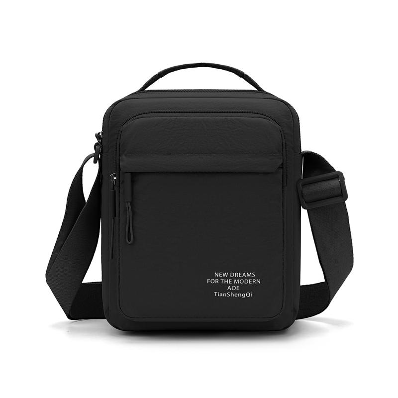Men's Nylon Crossbody Backpack Fashionable Versatile Summer New Style Waterproof Single Shoulder Sling Bag Simple Design