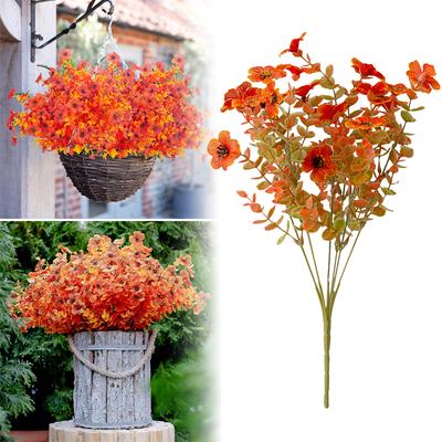 10 Stuks Kunstmatige Herfstplanten Plastic Nep Eucalyptus Struiken Buitenplant voor Tuin Huis Herfstdecoratie Festival Feest Decor