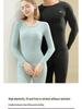 Women's Self-Heating Thermal Underwear Set - Double-Sided Plush, Seamless, Constant Temperature; Includes Top and Bottoms for Autumn.