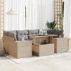 VidaXL Garden Lounge Set with Cushions 7 Pcs Beige Braided Resin 3326750