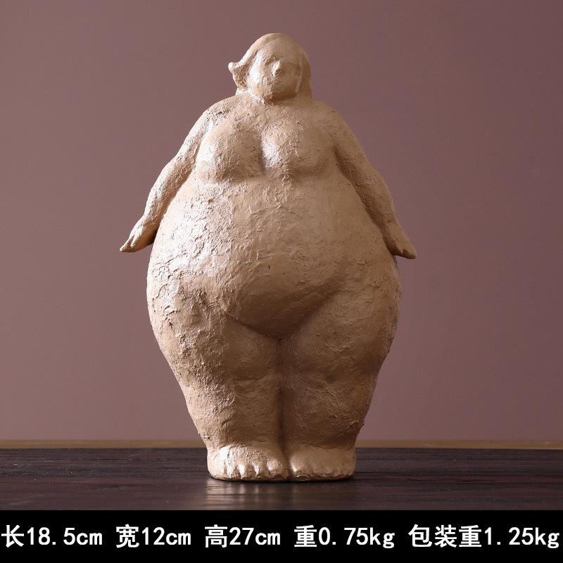 Fat Lady Figurines Yoga Decor Woman Sculpture Yoga Figurine Woman Ornament Vintage Home Decoration Room Table Craft Gifts