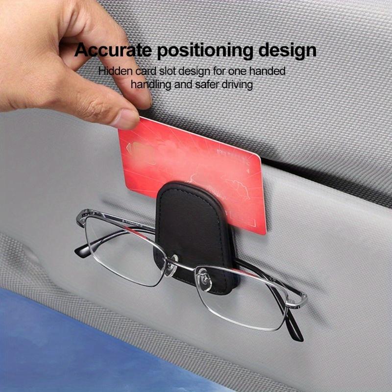 Solskydd för bil Glasögonlåda Solglasögonklämma Kort Biljett Hållare Ställ Pennfodral Glasögon Multifunktionell Förvaring Biltillbehör