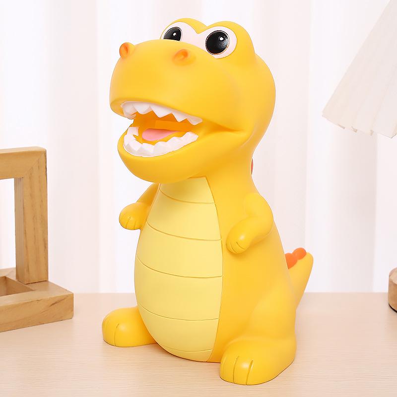 Large Dinosaur Piggy Bank - Drop-proof Silicone Money Box for Kids