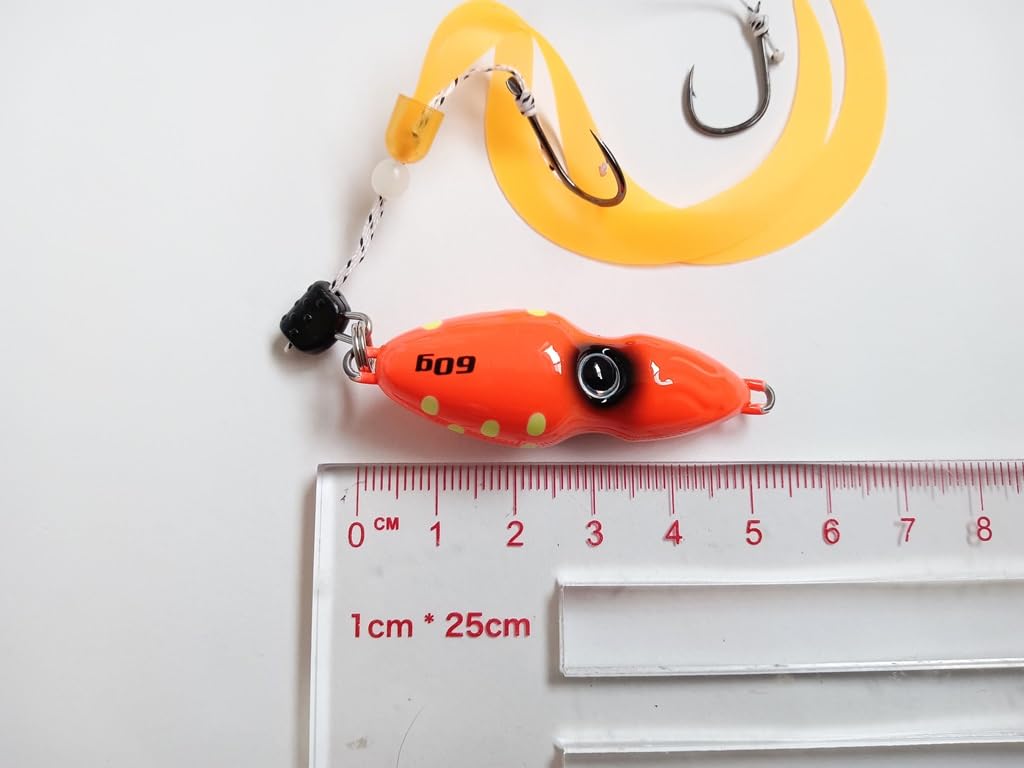 Omock Rock-Form Tintenfisch Form Leuchtende Angelruten in und Angelruten für Rotes Meer und Angelruten für und x 3 Ruten und 45g/60g Blau, Gelb, Orange,