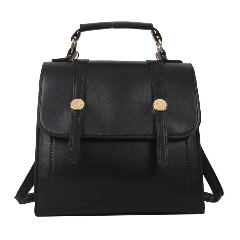 Einfacher einfarbiger Schulterrucksack für Damen Handtasche für Pendler aus Kunstleder