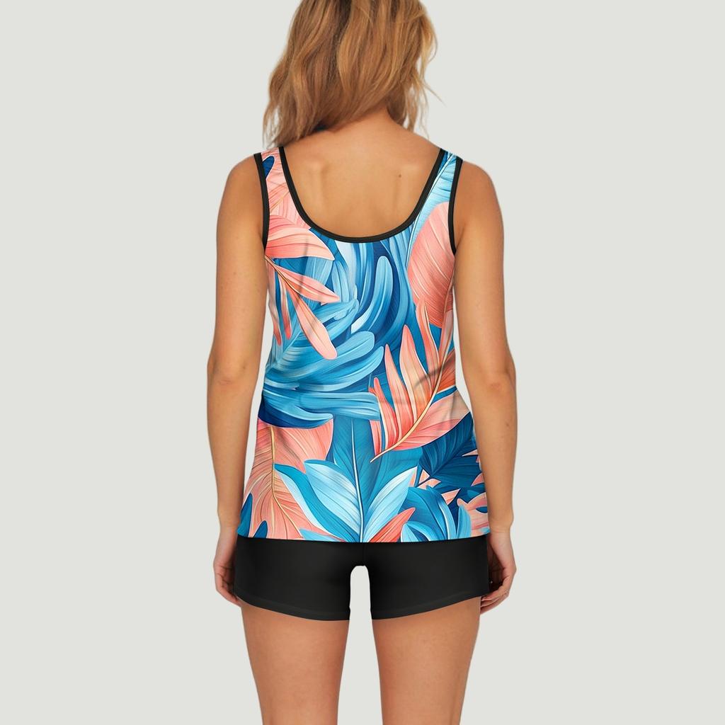 Damebadedrakt med shorts Flytende todelt badedrakt Badeklær