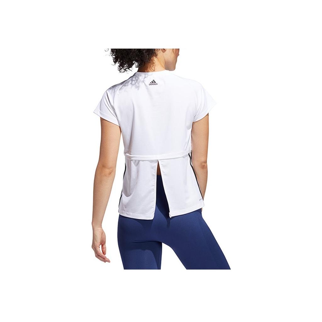 Adidas 3S Cap Sleeve Tee Training Sports Split Hem Short Sleeve T-Shirt Women Tops White FL2047
