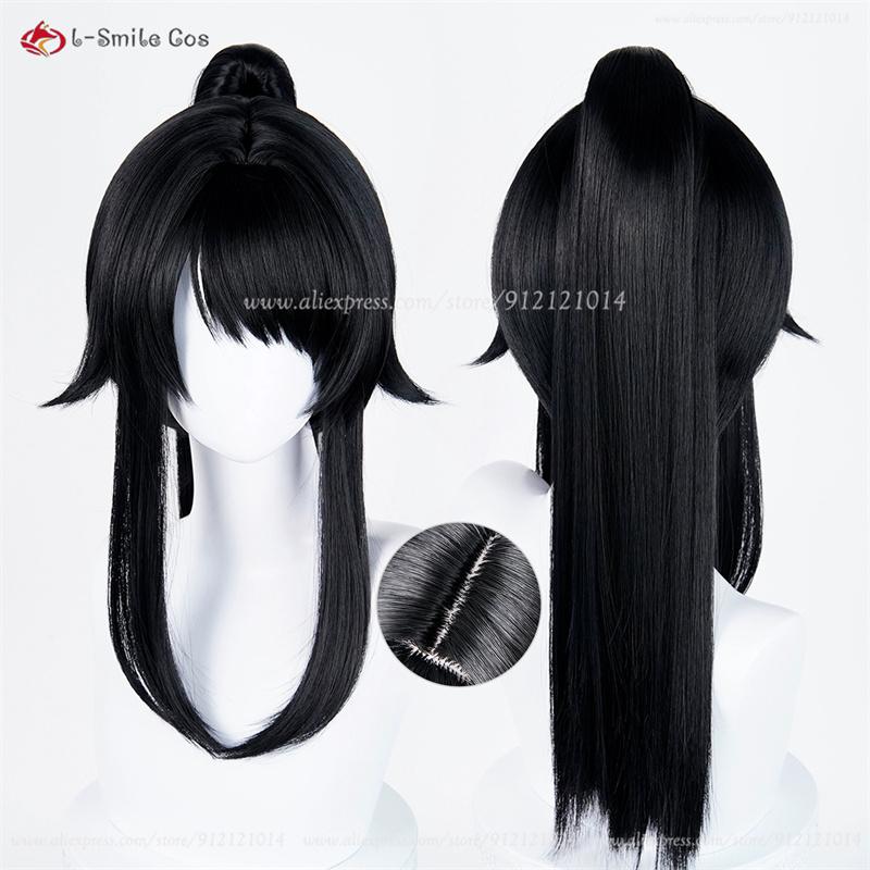Ayano Aishi Cosplay Wig 53cm Black Ponytail Wigs For Women Costumes Anime Cosplay Wig Heat Resistant Synthetic Hair Halloween