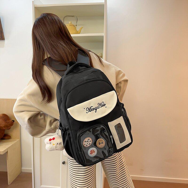 Duża pojemność plecak szkolny damski uczniowie gimnazjum japoński uroczy przezroczysty torba na ból styl ins lekki plecak dla licealisty trend