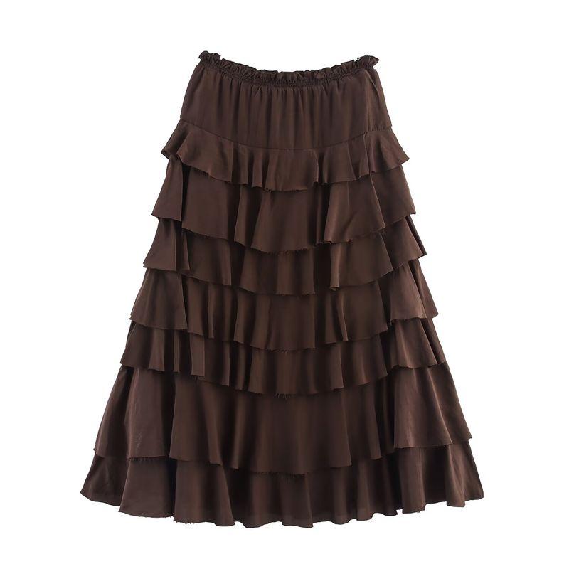 Kaslead New Women Clothes Western Style Versitile Fashion Laminated Decoration Midi Dress 3118209 714